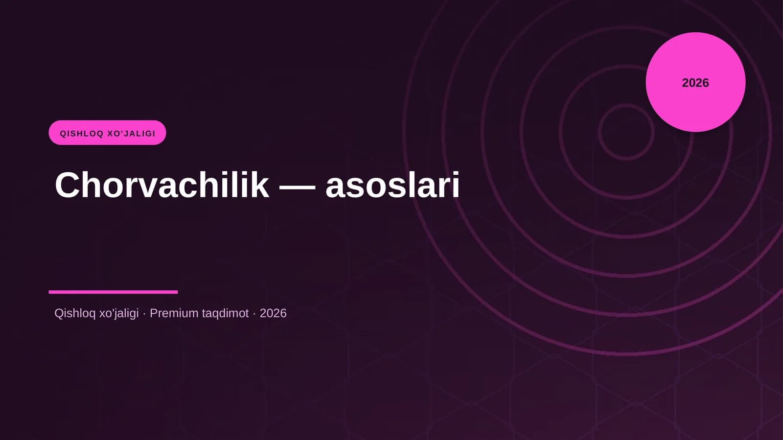 Chorvachilik — asoslari
