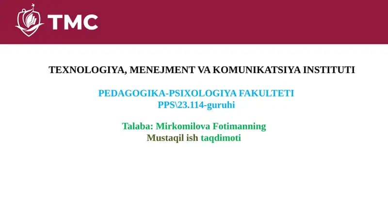 Mustaqil ishtaqdimot