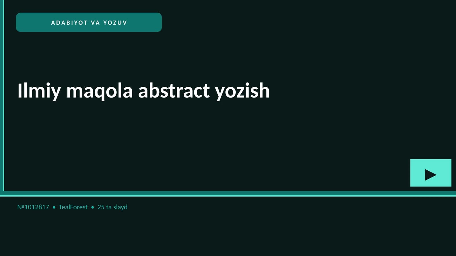 Ilmiy maqola abstract yozish