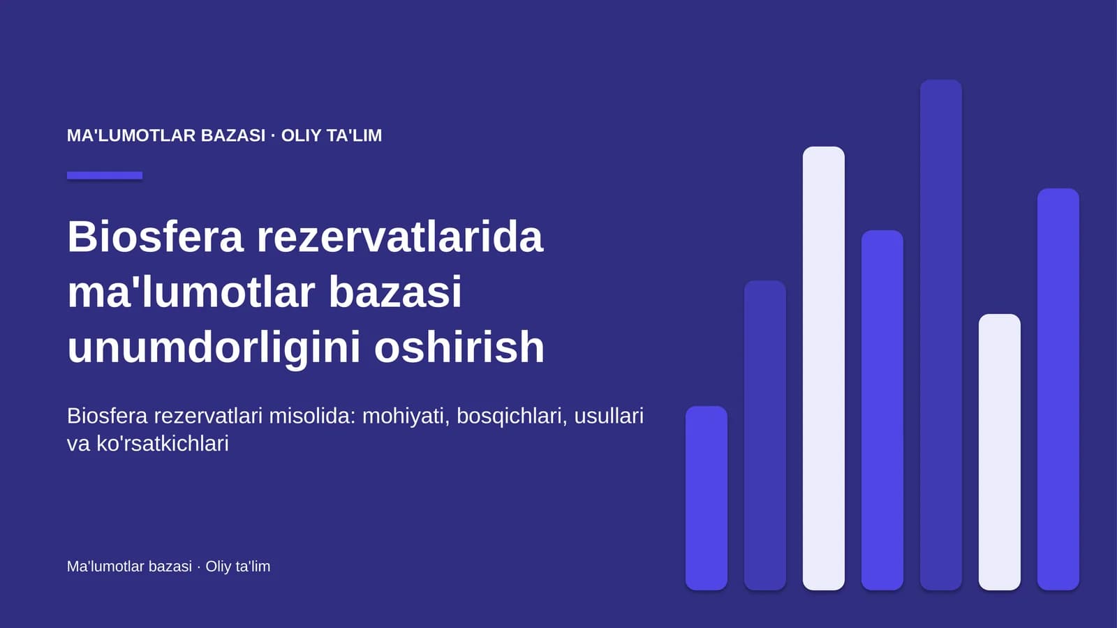 biosfera rezervatlarida ma'lumotlar bazasi unumdorligini oshirish 6544
