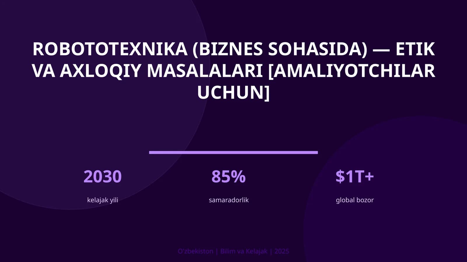 Robototexnika (biznes sohasida) — etik va axloqiy masalalari [amaliyotchilar uchun]