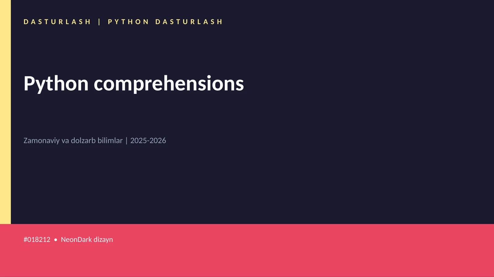 DASTURLASH | PYTHON DASTURLASH