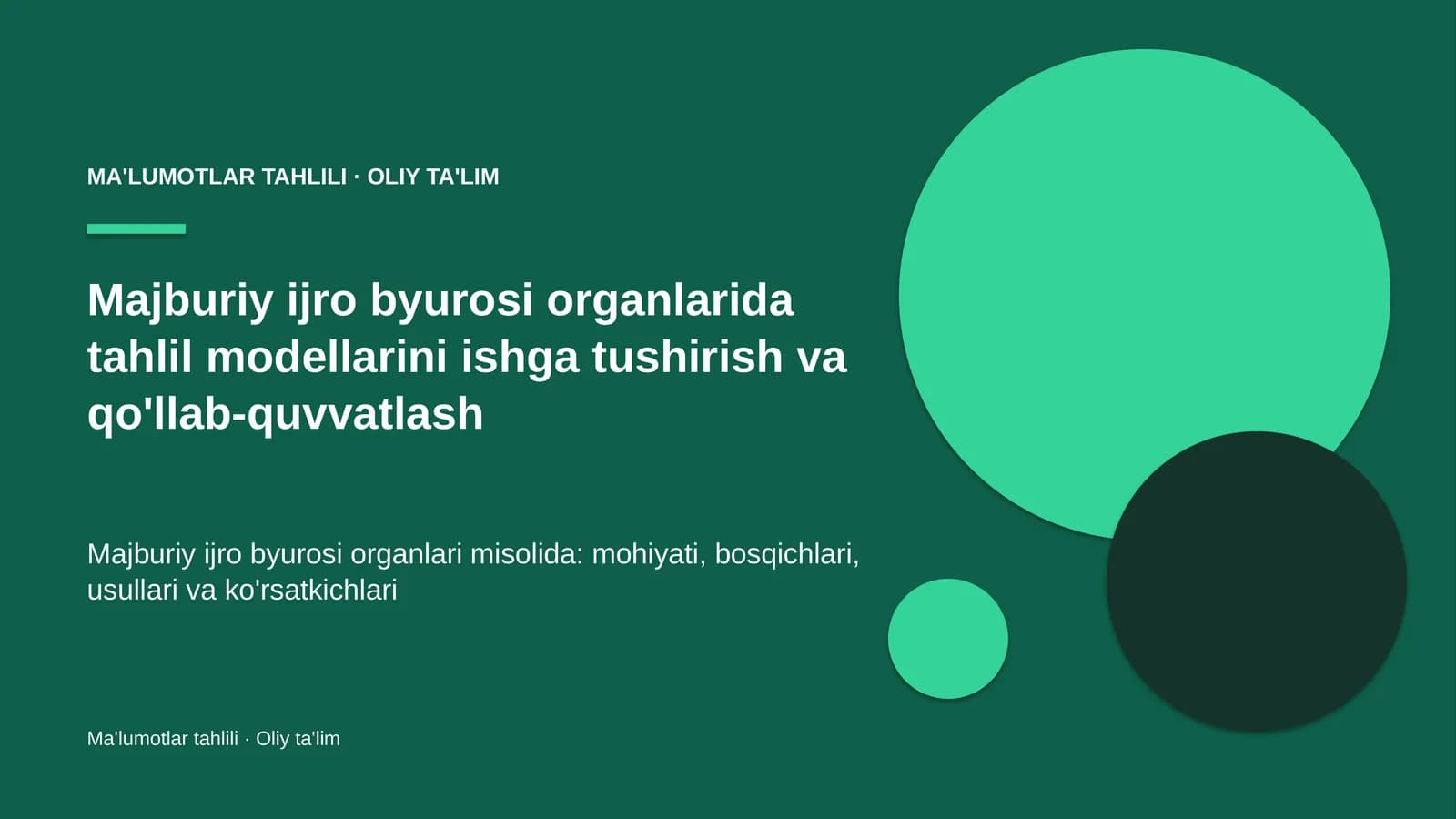 majburiy ijro byurosi organlarida tahlil modellarini ishga tushirish va qo'llab quvvatlash 3435