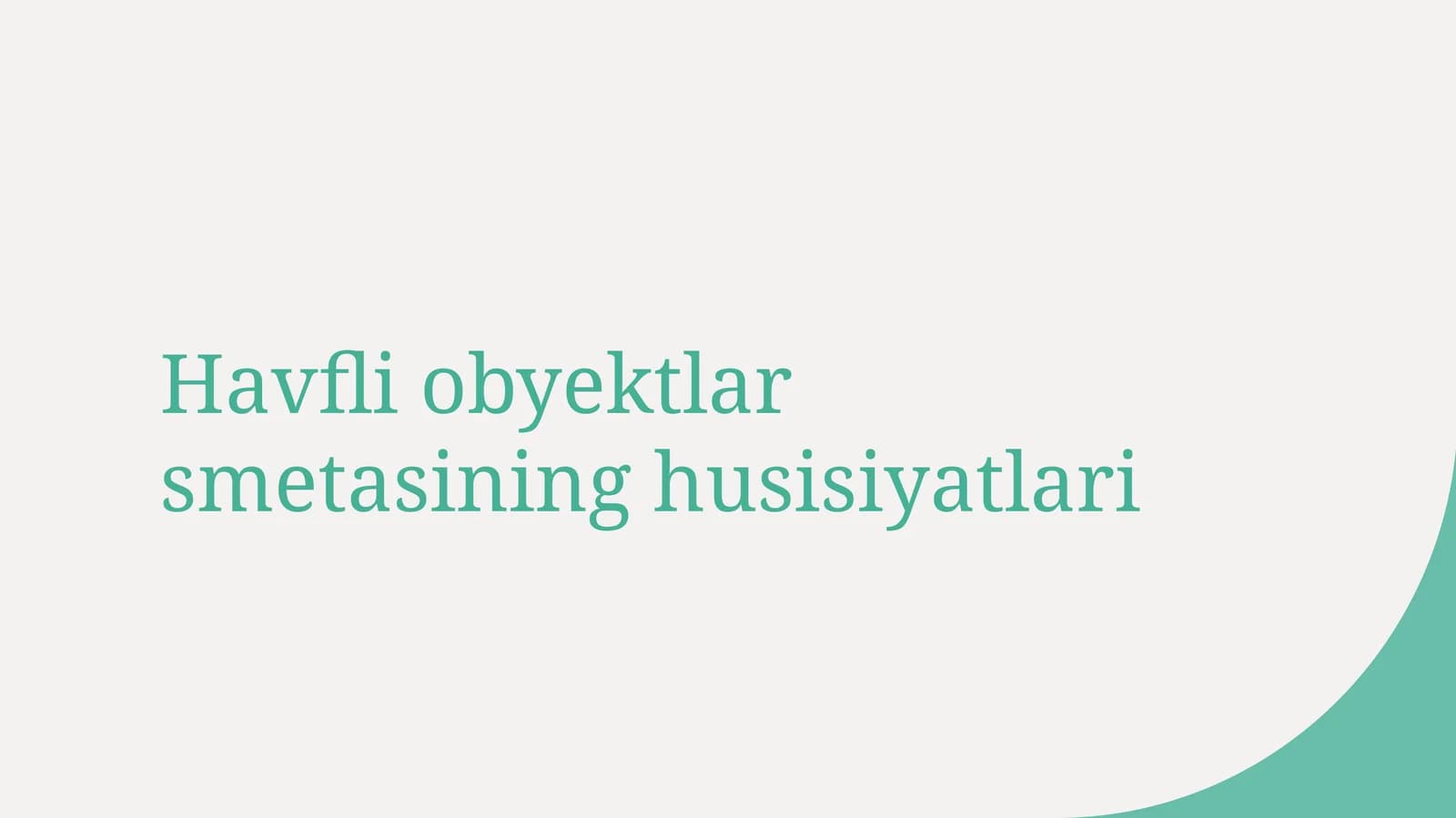 Havfli obyektlar smetasining husisiyatlari