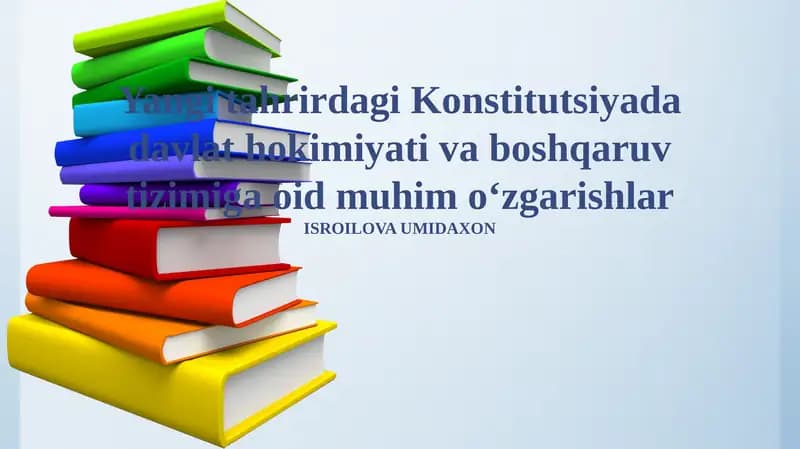 Konstitutsiya va davlat boshqaruv tizimi