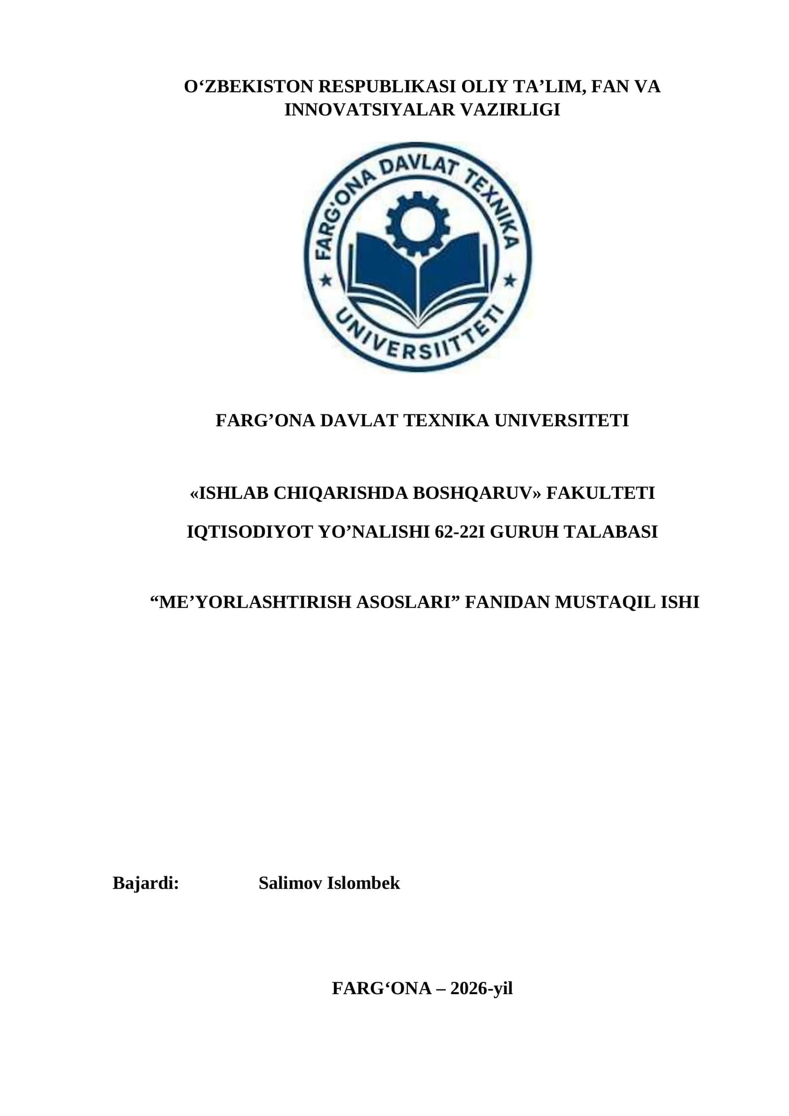 ISH VAQTINI FOTOGRAFIYA QILISH VA TAHLIL QILISH HISOBOTI  .