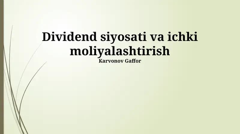 Ichki Moliyalashtirish