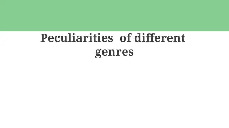 Genre Fundamentals