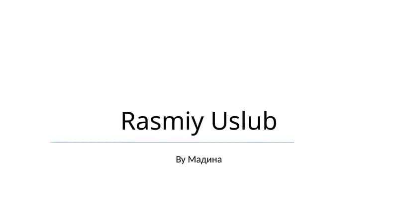 Rasmiy Uslub