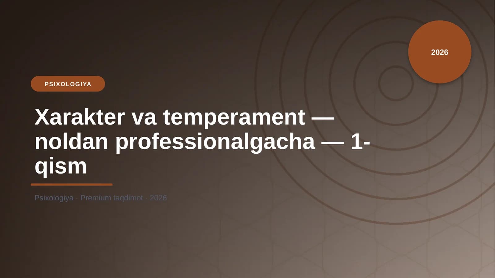 Xarakter va temperament — noldan professionalgacha — 1-qism