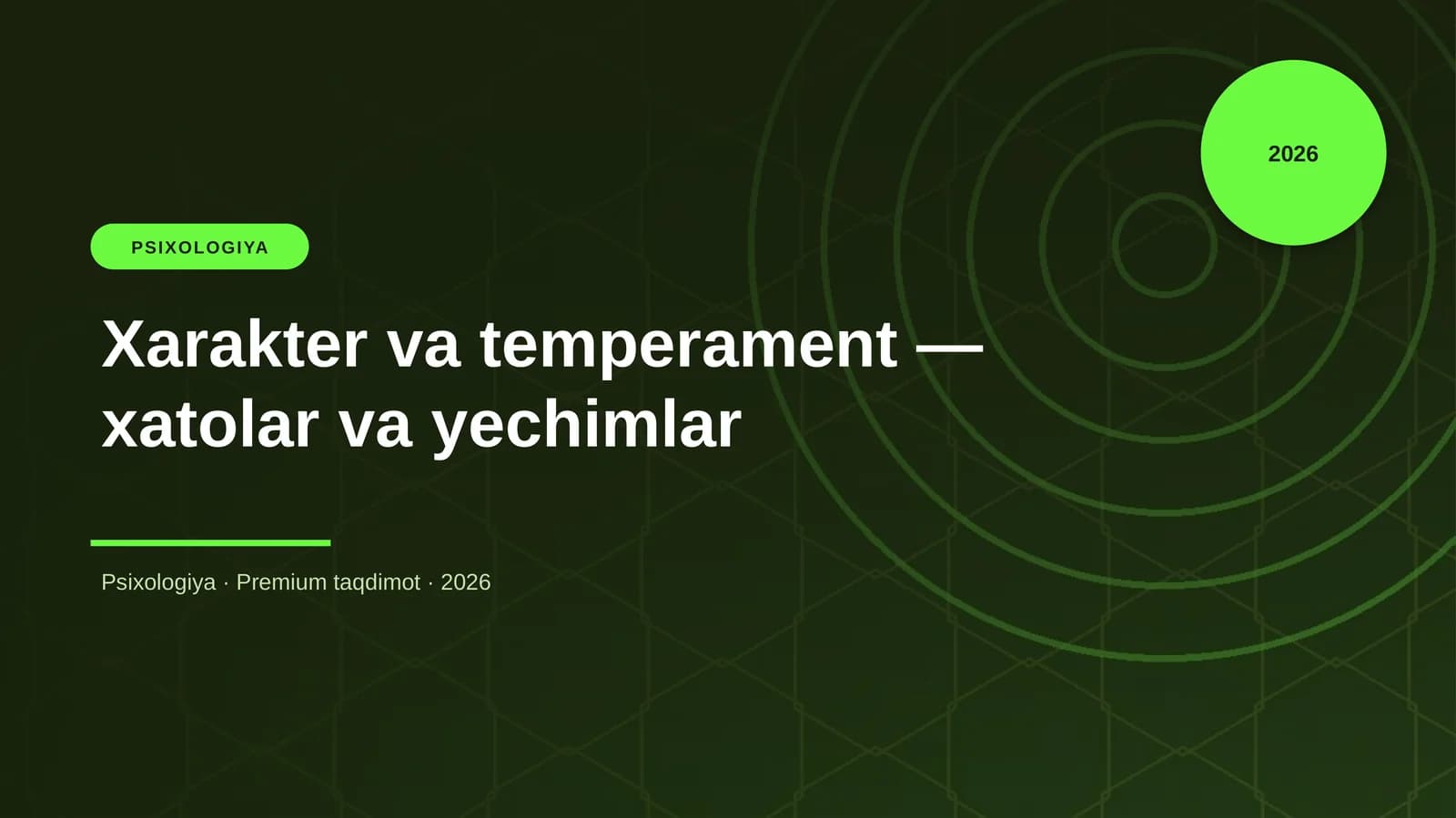 Xarakter va temperament — xatolar va yechimlar