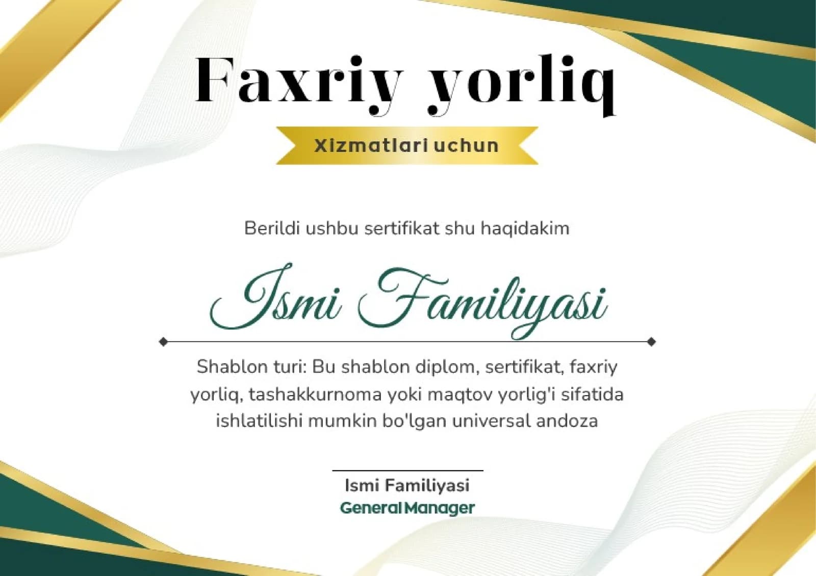 Faxriy yorliq