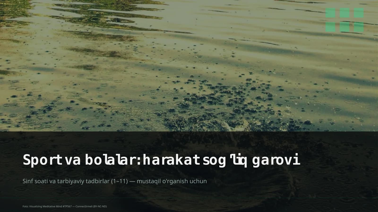 Sport va bolalar: harakat sog'liq garovi