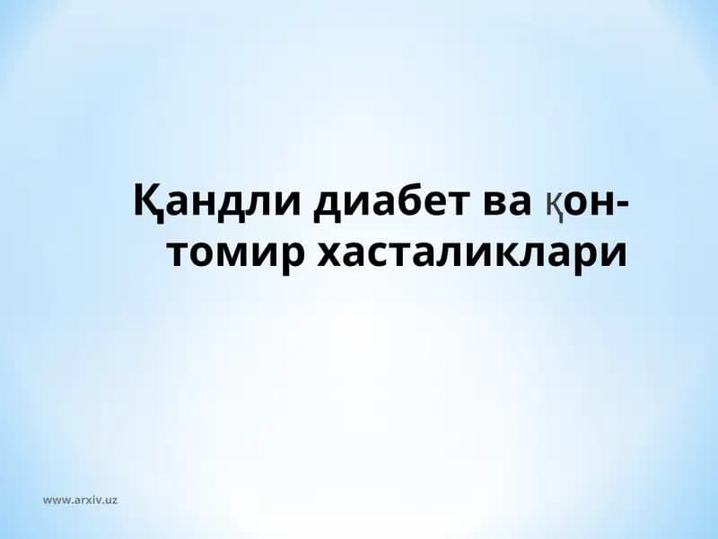 Қандли диабет вақон-томир хасталиклари
