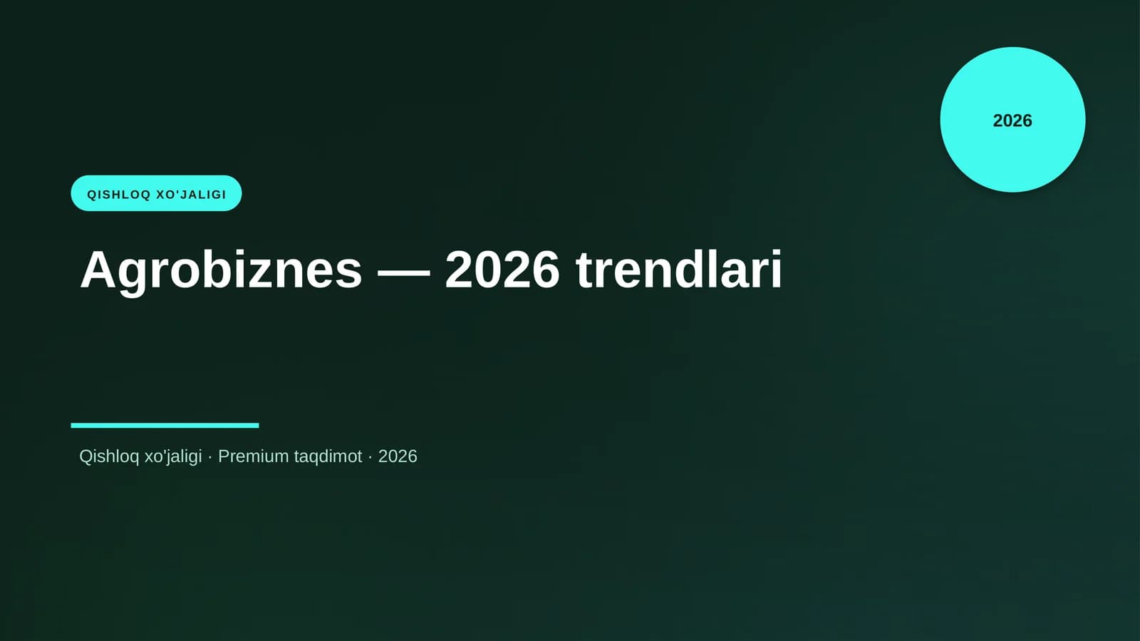 Agrobiznes — 2026 trendlari