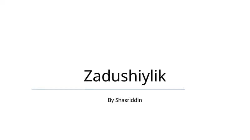 Zadushiylik