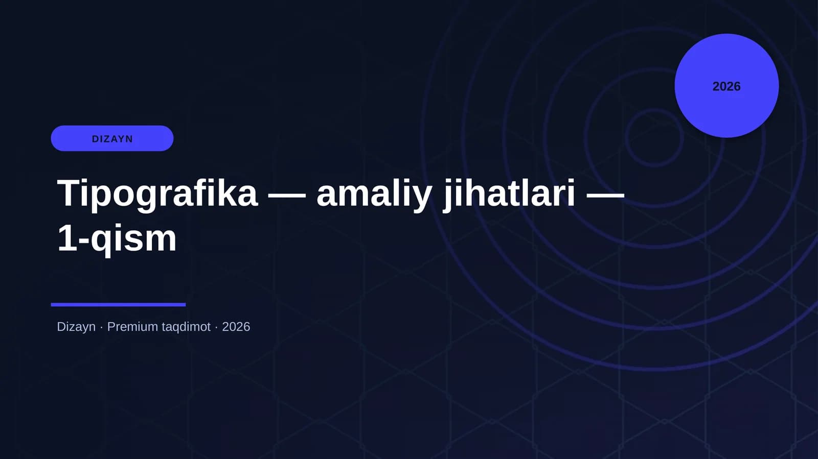 Tipografika — amaliy jihatlari — 1-qism