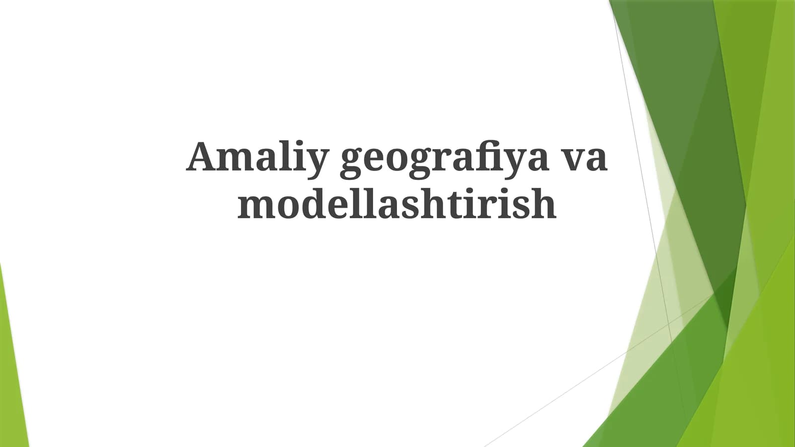 Amaliy geografiya va modellashtirish