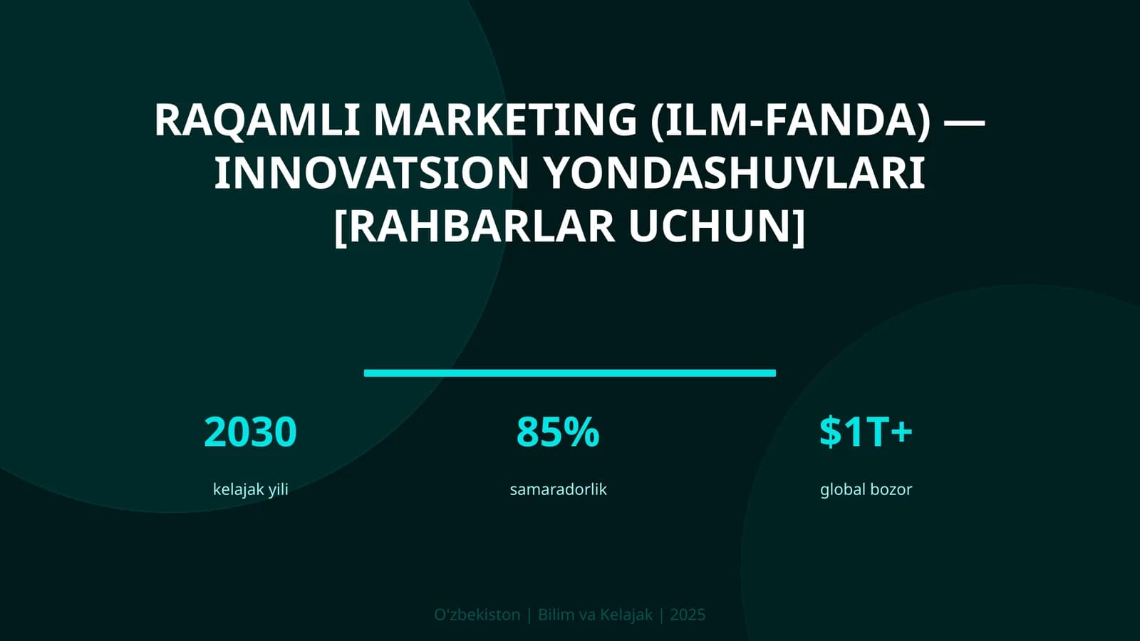 RAQAMLI MARKETING (ILM-FANDA) — INNOVATSION YONDASHUVLARI [RAHBARLAR UCHUN]
