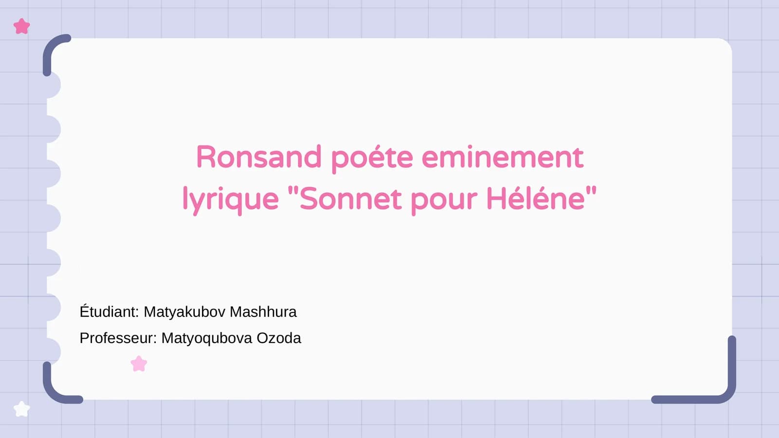 Sonnet pour Hélène