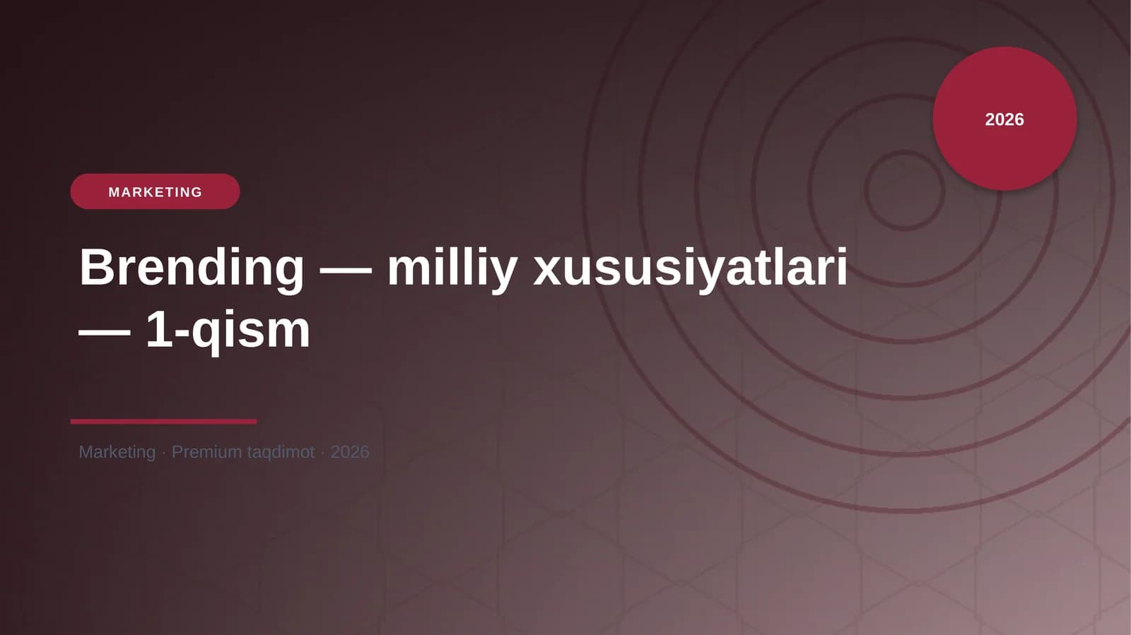 Brending — milliy xususiyatlari — 1-qism