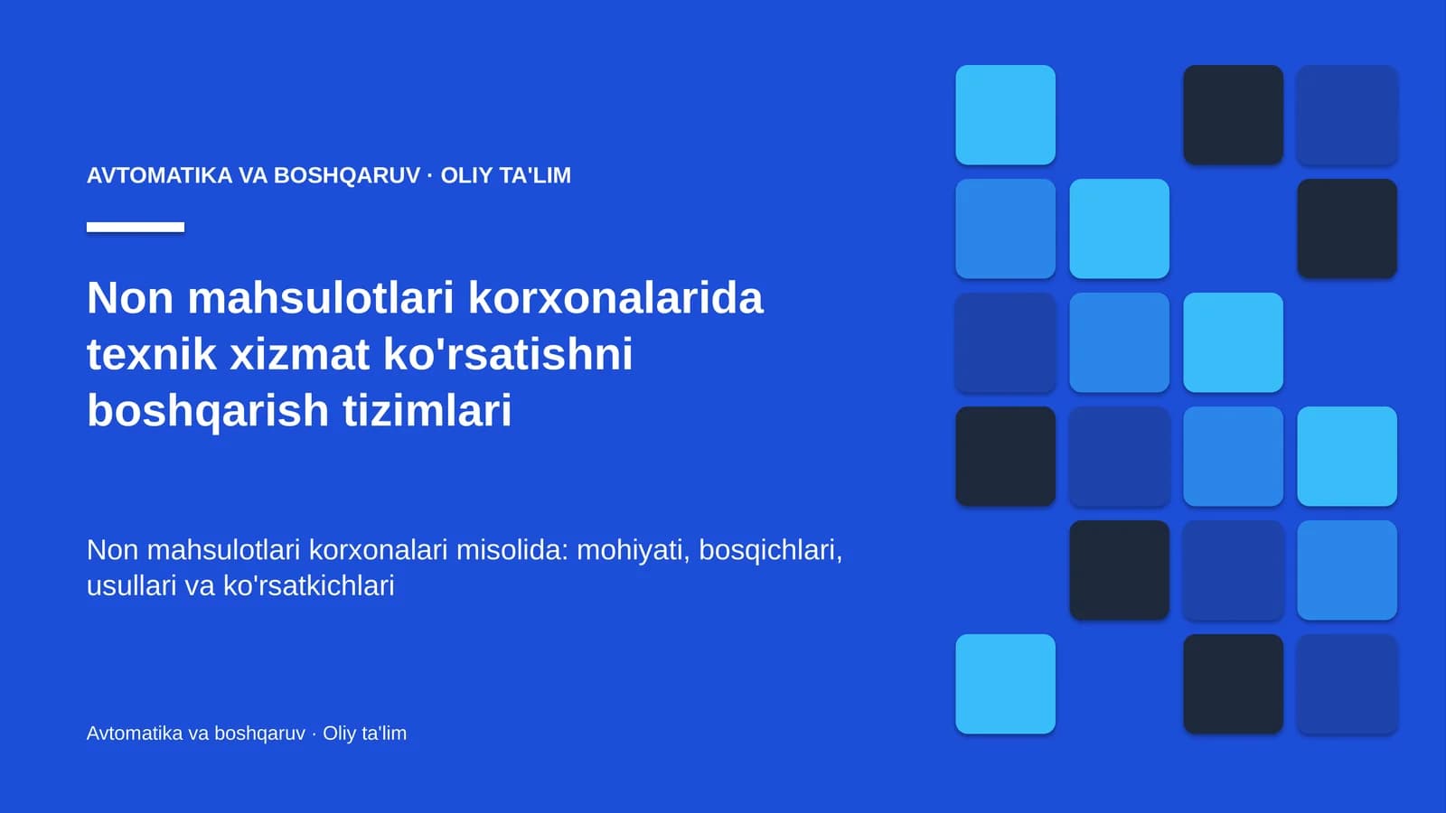 non mahsulotlari korxonalarida texnik xizmat ko'rsatishni boshqarish tizimlari 6678
