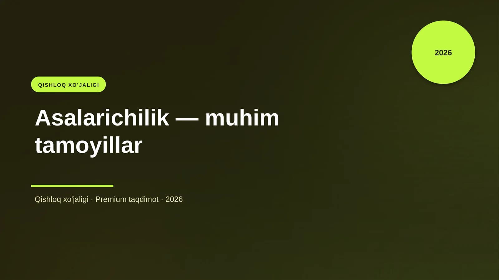 Asalarichilik — muhim tamoyillar