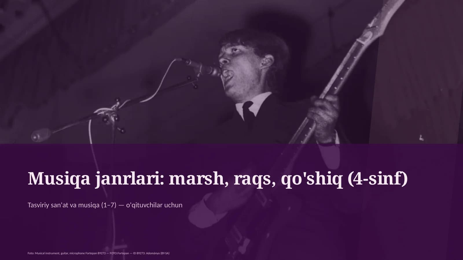 Musiqa janrlari: marsh, raqs, qo'shiq (4-sinf)