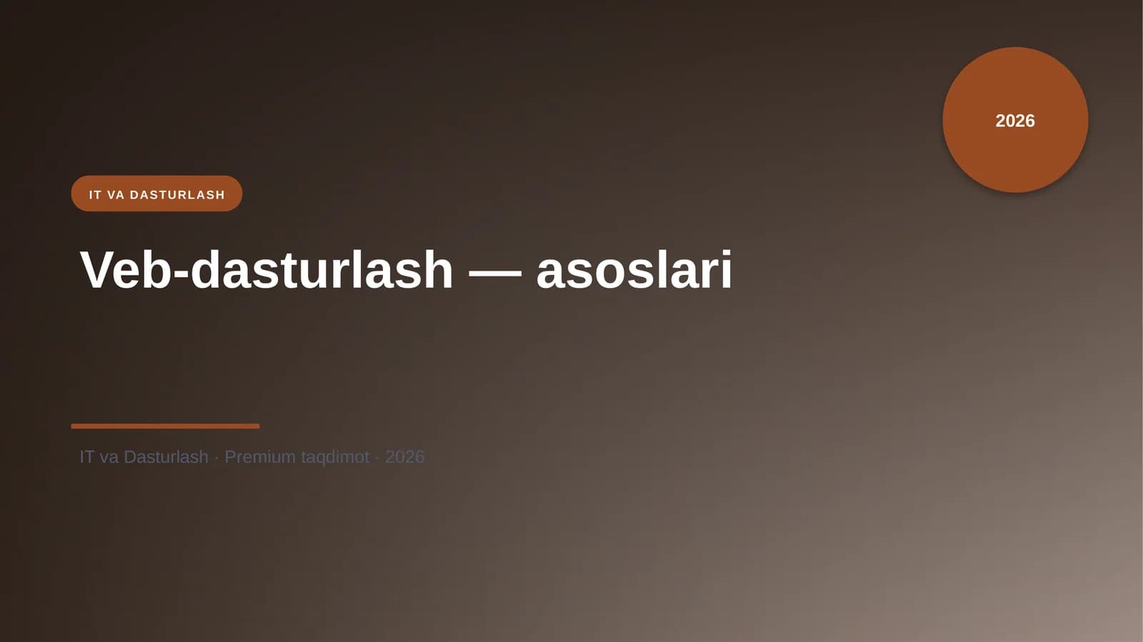 Veb-dasturlash — asoslari