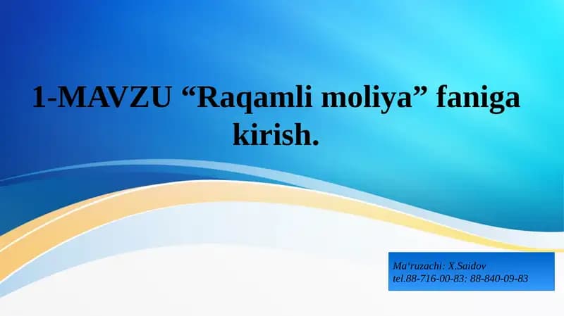 Raqamli moliya