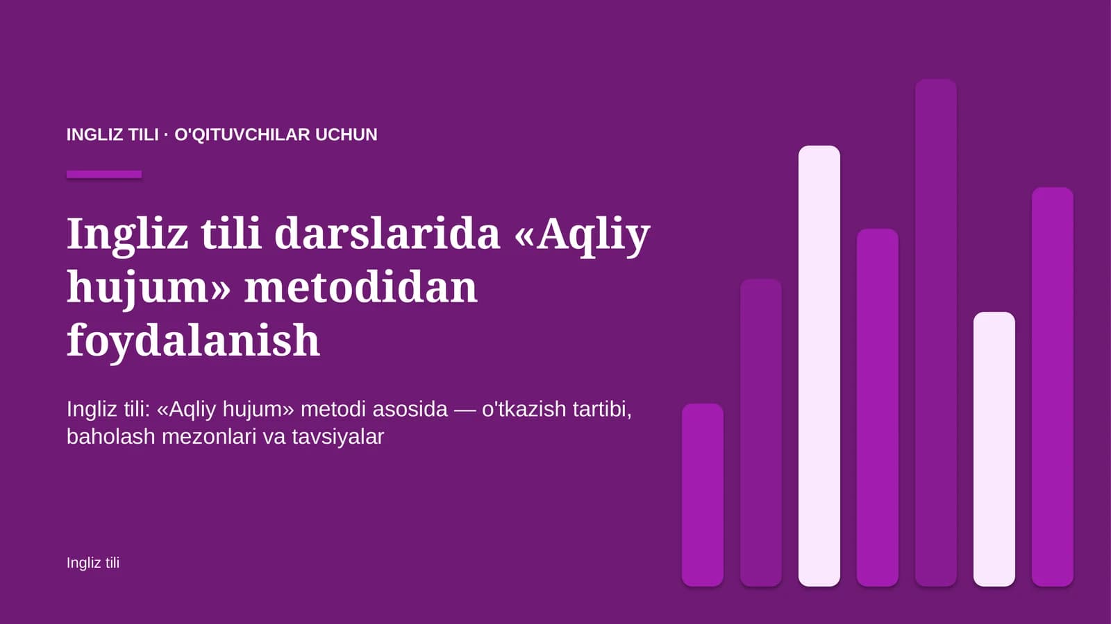 ingliz tili darslarida aqliy hujum metodidan foydalanish 8945