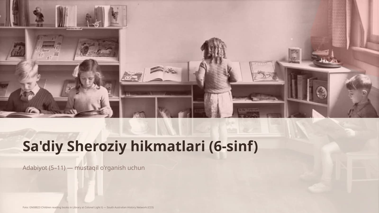 Sa'diy Sheroziy hikmatlari (6-sinf)