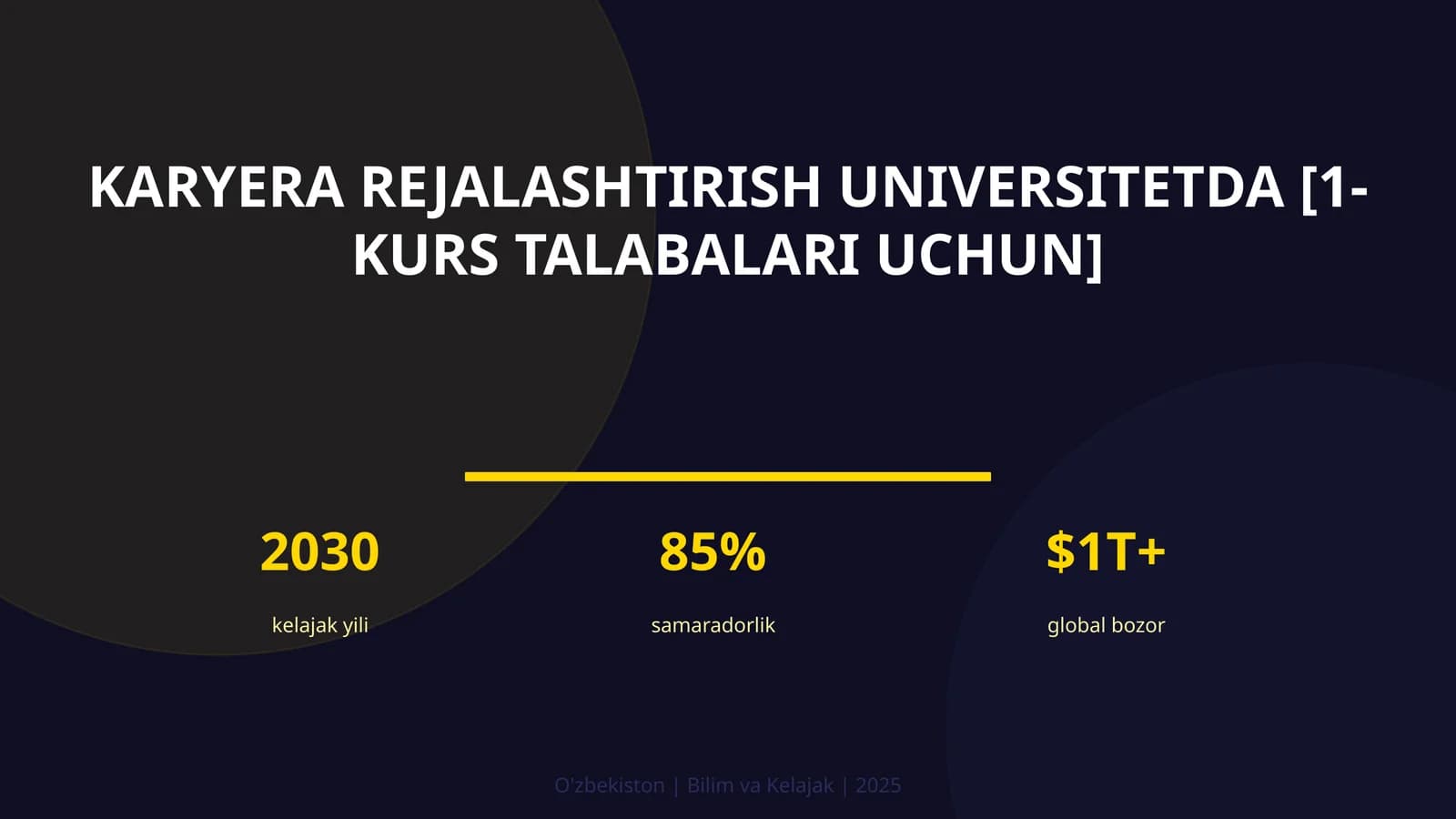 Karyera rejalashtirish universitetda [1-kurs talabalari uchun]