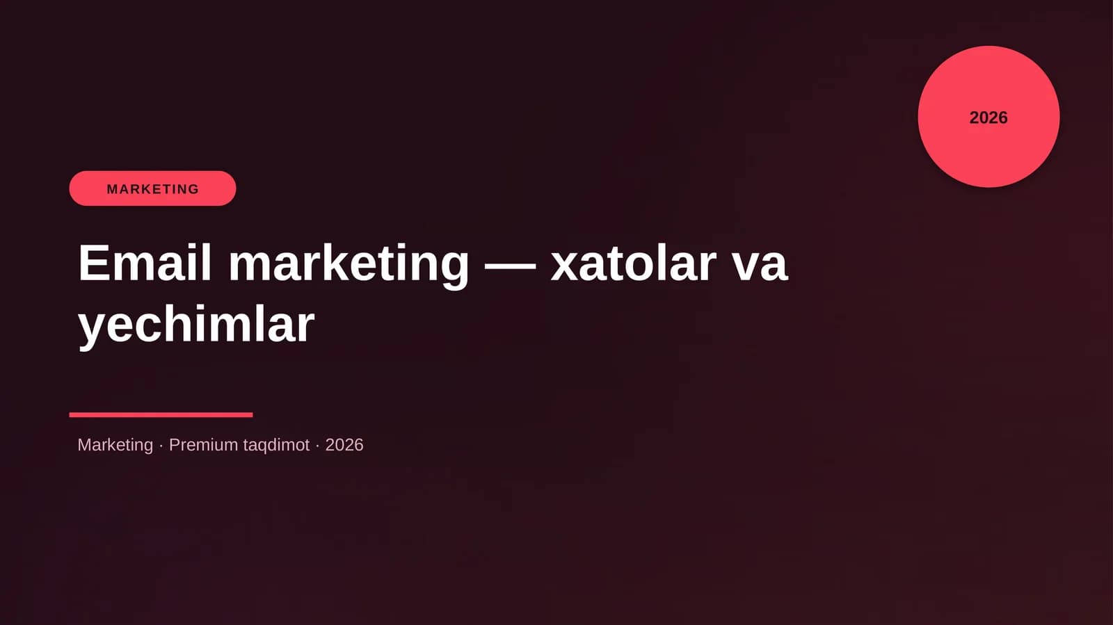 Email marketing — xatolar va yechimlar