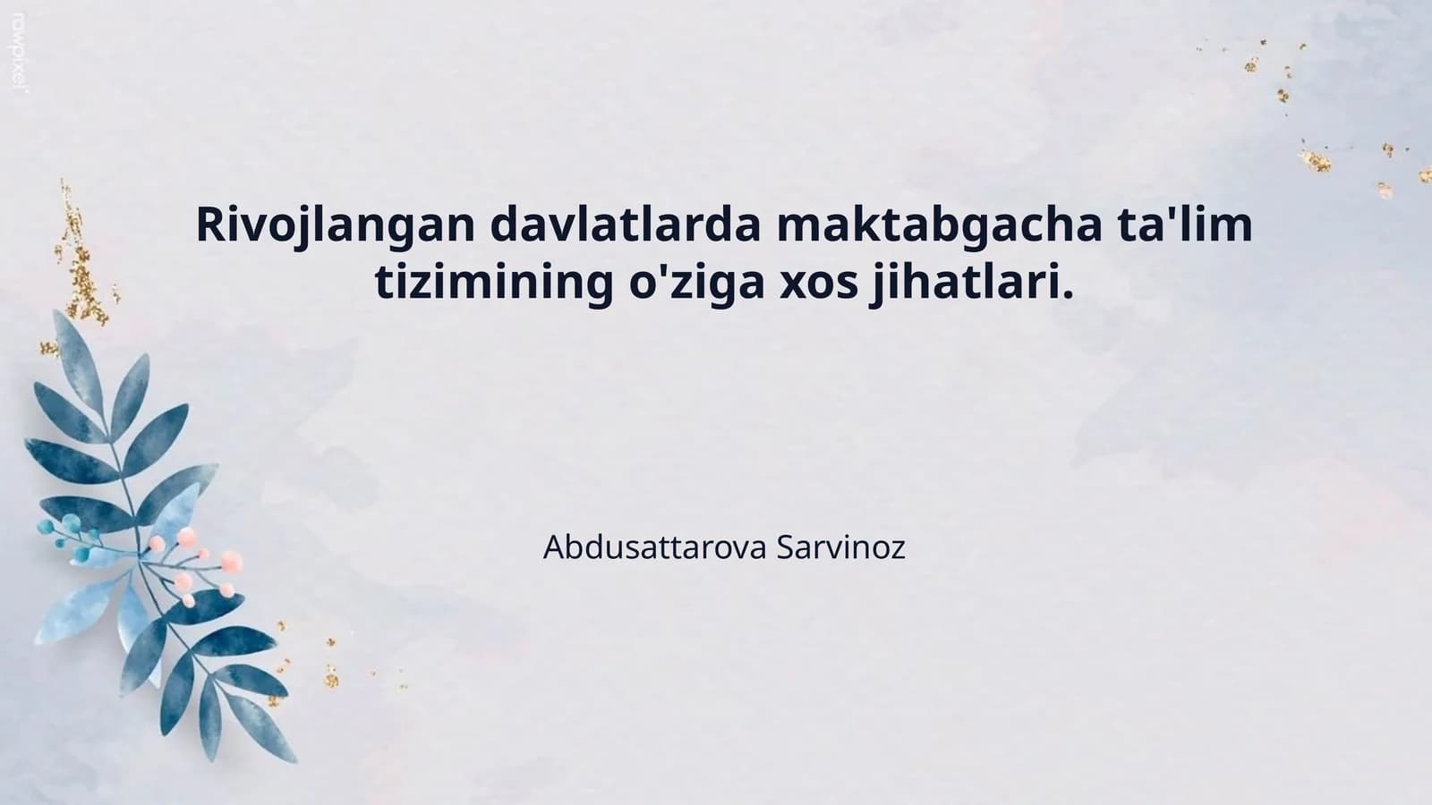 Rivojlangan davlatlarda maktabgacha ta'lim tizimining o'ziga xos jihatlari.