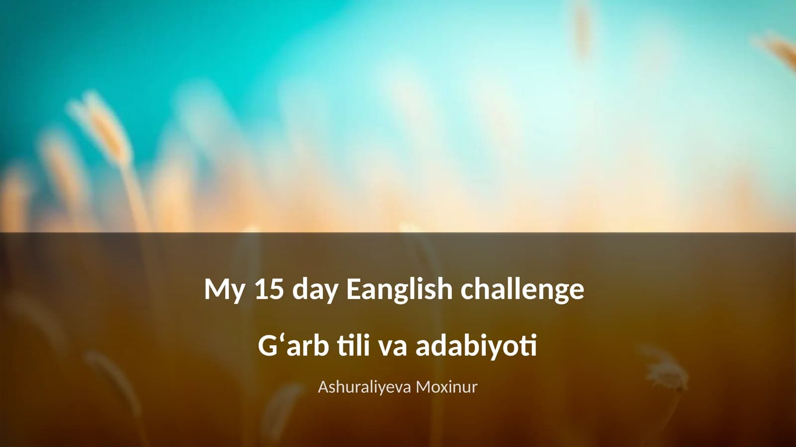 Gʻarb tili va adabiyoti
