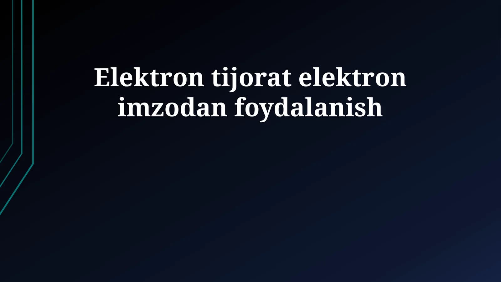 Elektron tijorat elektron imzodan foydalanish