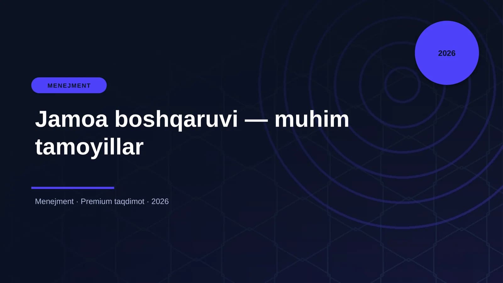 Jamoa boshqaruvi — muhim tamoyillar