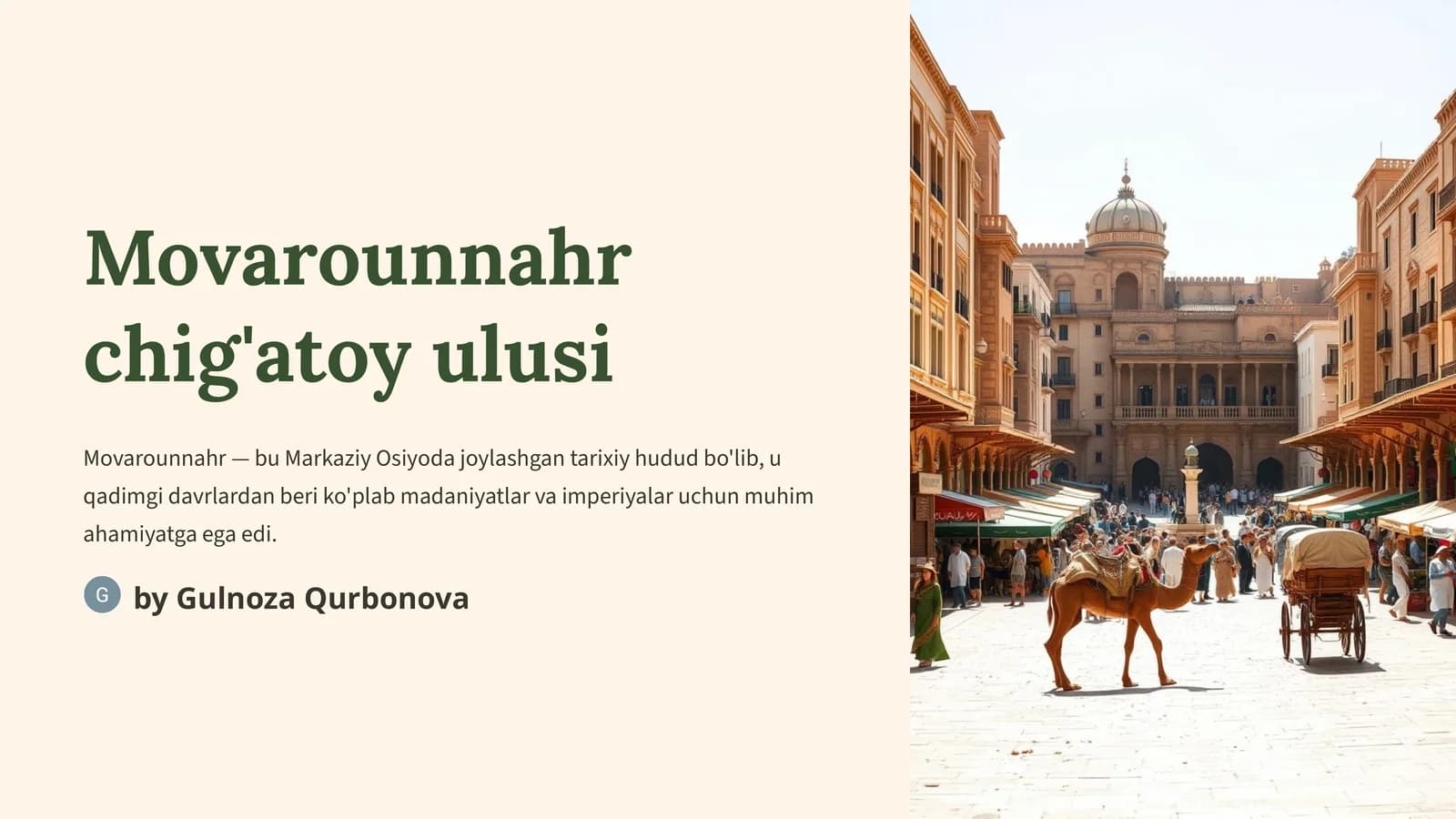 Movarounnahr chig'atoy ulusi mavzusida tayyor taqdimot