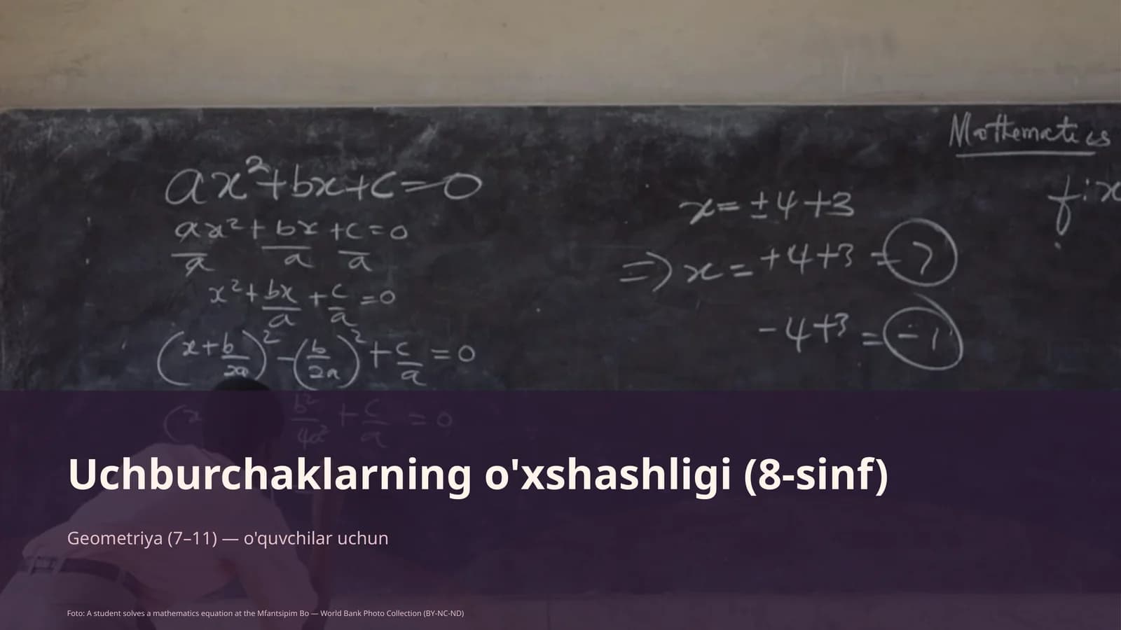 Uchburchaklarning o'xshashligi (8-sinf)