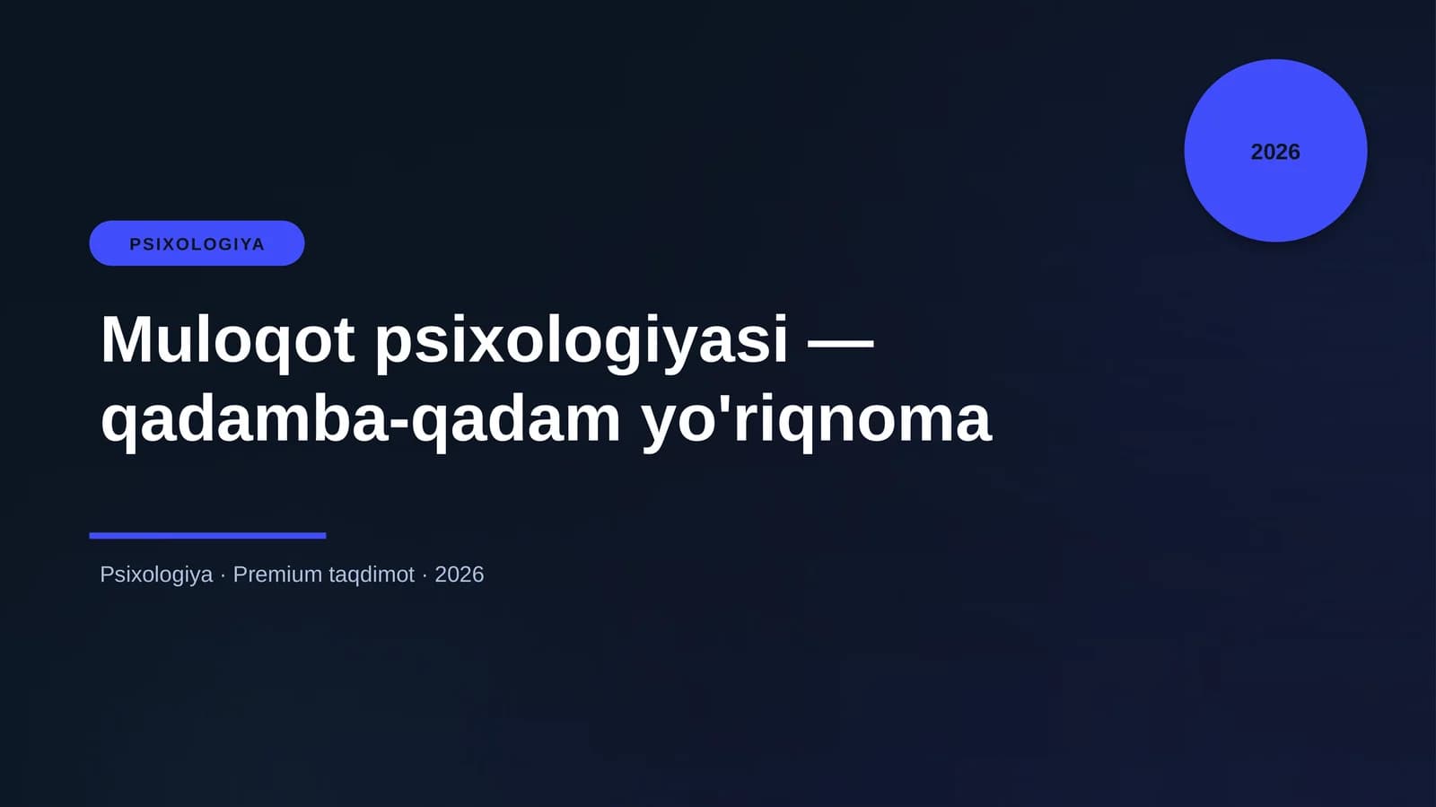 Muloqot psixologiyasi — qadamba-qadam yo'riqnoma
