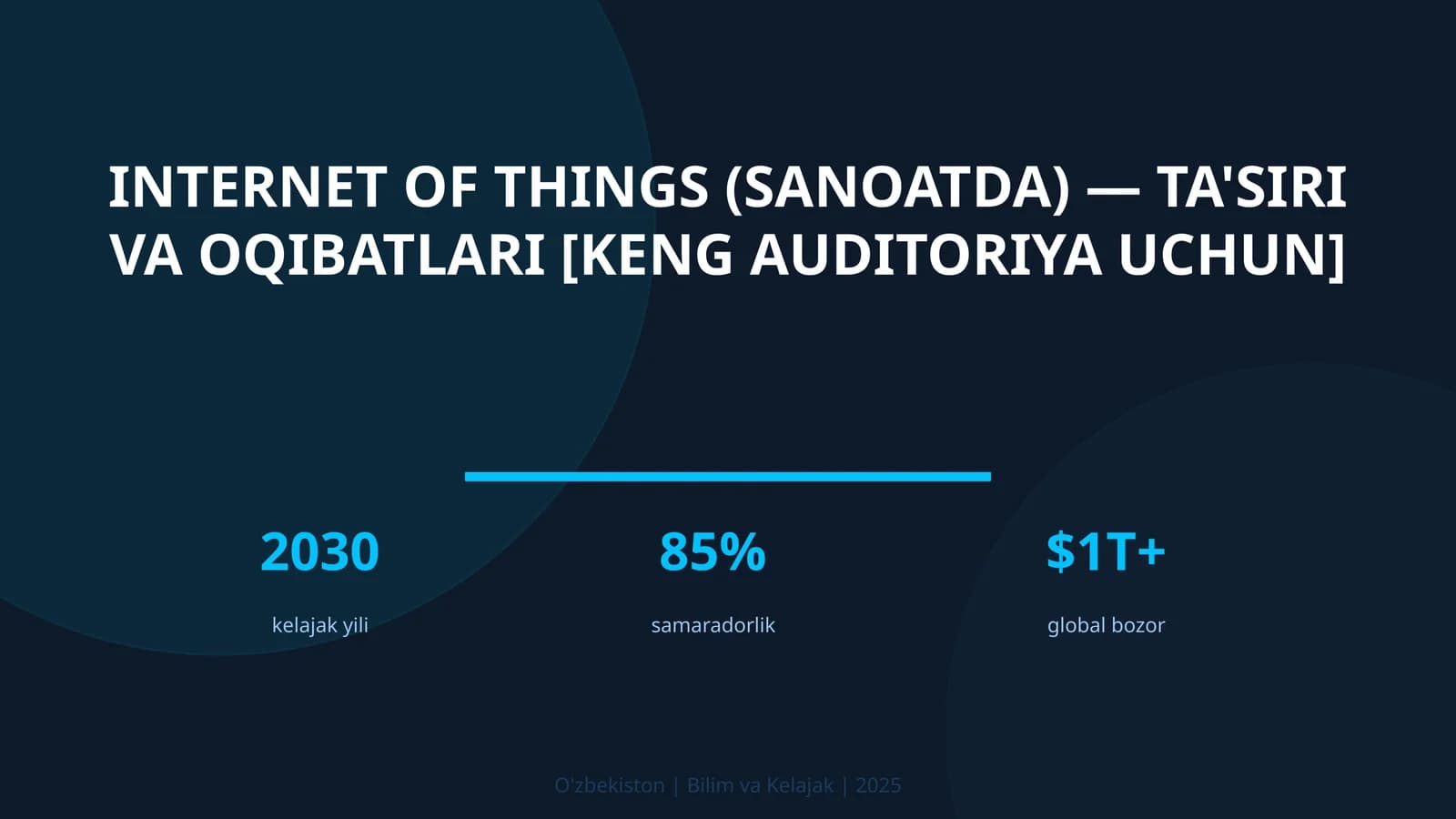 Internet of Things (SANOATDA) — TA'SIRI VA OQIBATLARI [KENG AUDITORIYA UCHUN]