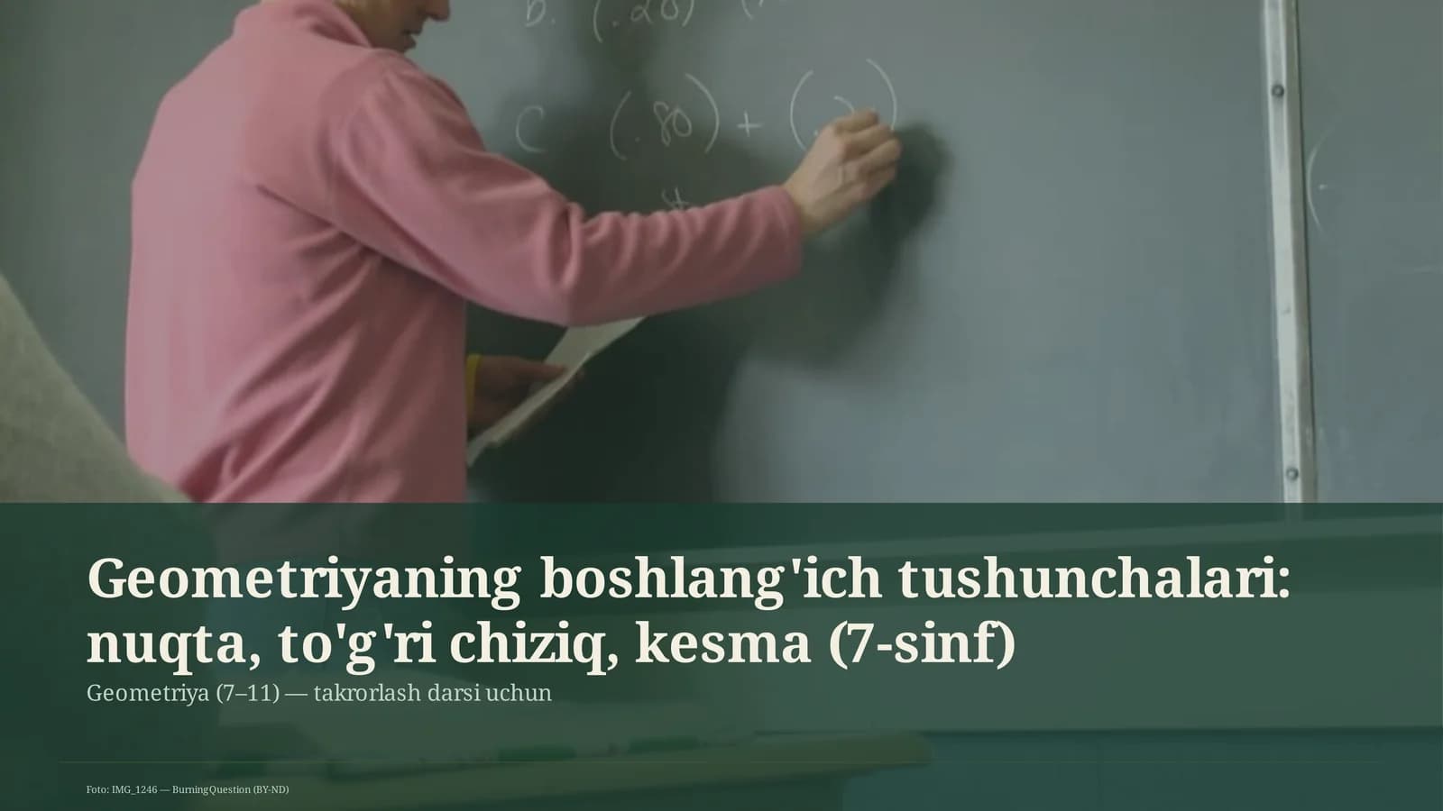 Geometriyaning boshlang'ich tushunchalari: nuqta, to'g'ri chiziq, kesma (7-sinf)