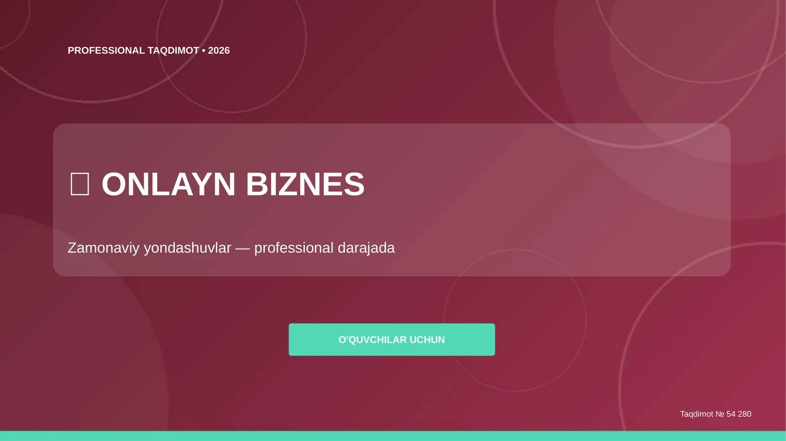 ONLAYN BIZNES: Zamonaviy yondashuvlar (professional darajada) [o'quvchilar uchun]
