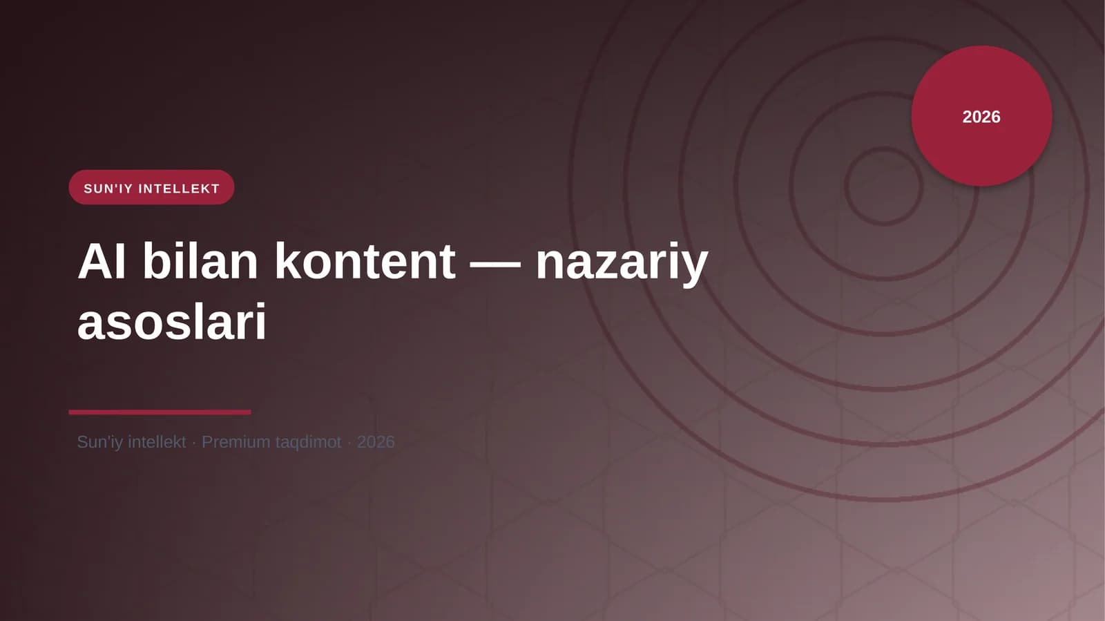 AI bilan kontent — nazariy asoslari