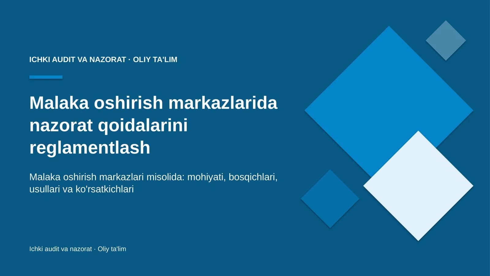 malaka oshirish markazlarida nazorat qoidalarini reglamentlash 2396