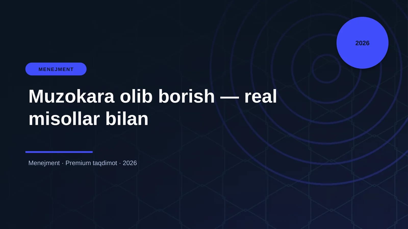 Muzokara olib borish — real misollar bilan