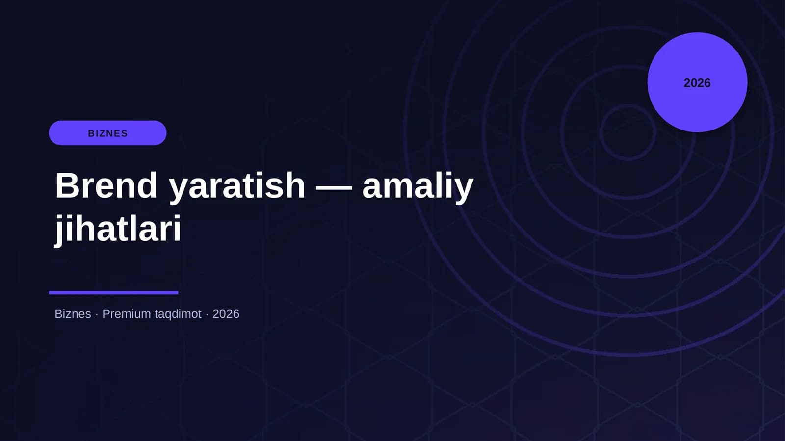 Brend yaratish — amaliy jihatlari