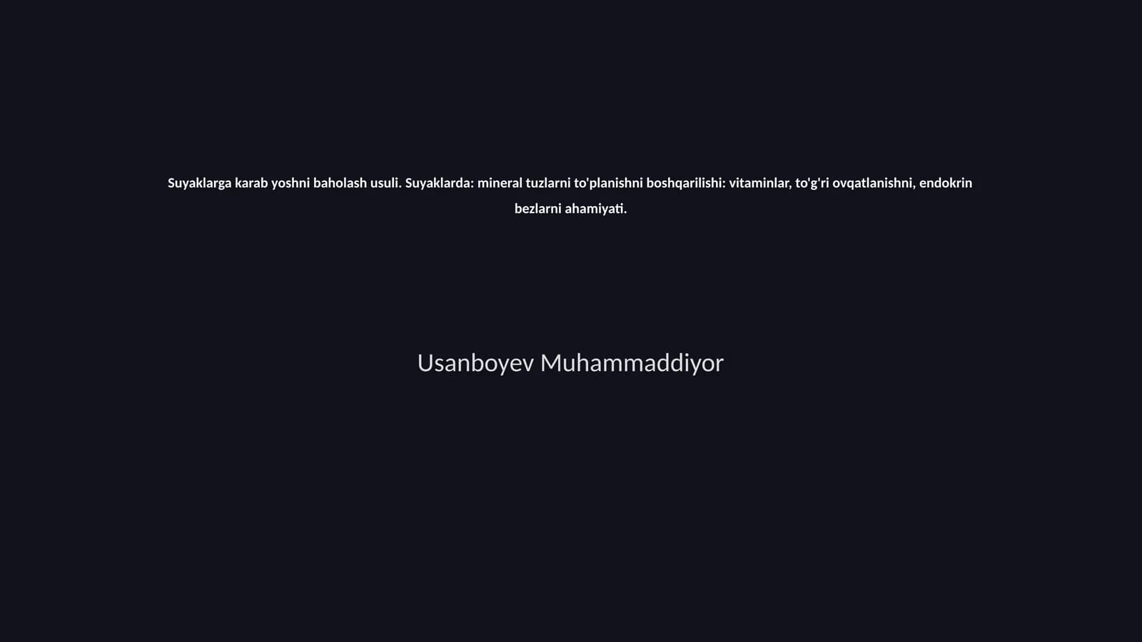 Suyaklarga karab yoshni baholash usuli