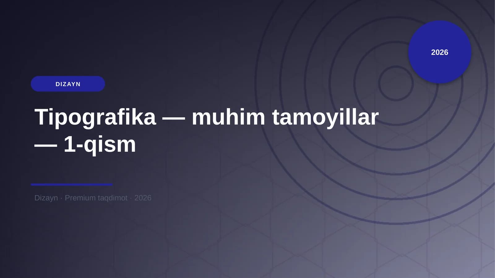 Tipografika — muhim tamoyillar — 1-qism